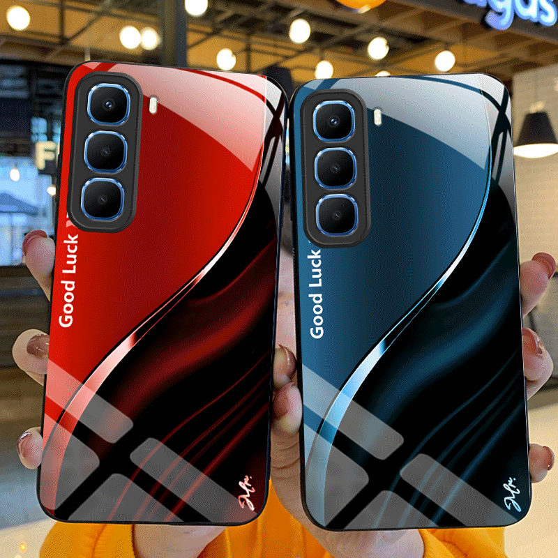 Shelly - Harte Gehärtete Glas Fall Für Infinix