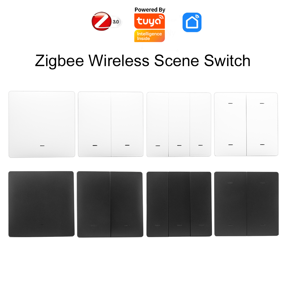 Tuya 4 Channel - Kabelloser 12-fach Smart-Szenenschalter, Tuya ZigBee Batteriebetriebener